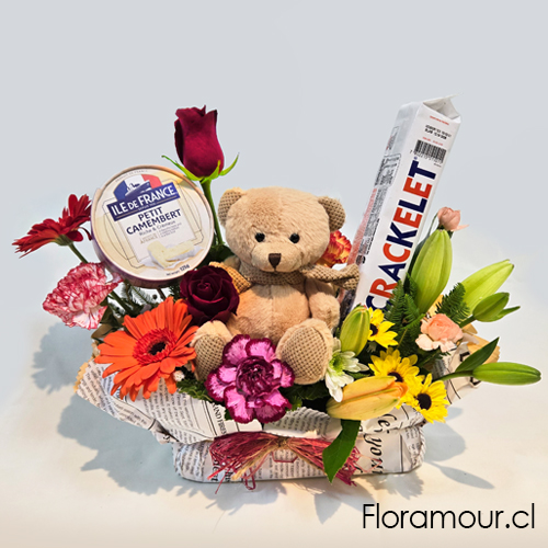 Tierno osito de peluche con snack